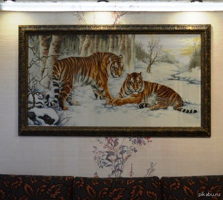 Вышивка крестом бенгальского тигра Вышивка крестом бенгальского тигра